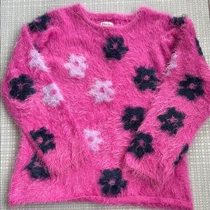 Hatley Pink and Black Floral Sweater